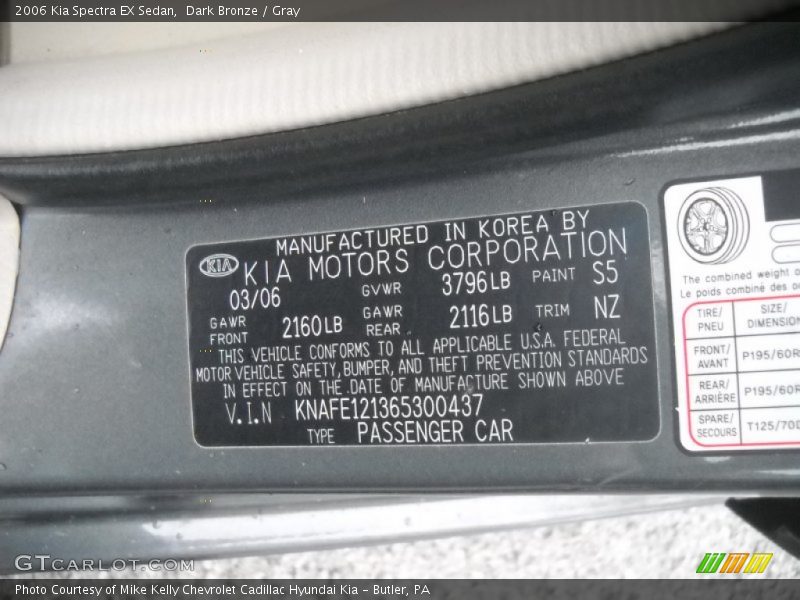 Dark Bronze / Gray 2006 Kia Spectra EX Sedan