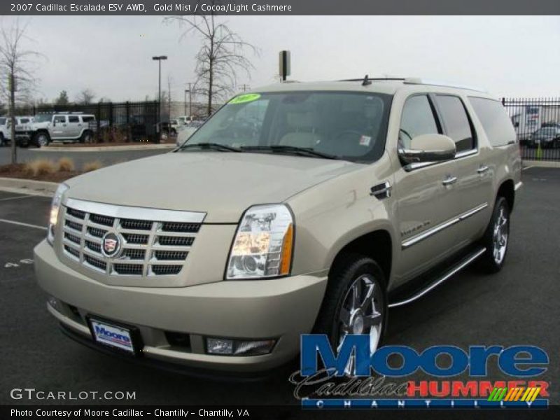 Gold Mist / Cocoa/Light Cashmere 2007 Cadillac Escalade ESV AWD