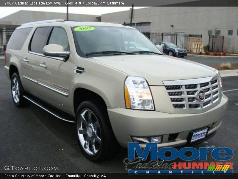 Gold Mist / Cocoa/Light Cashmere 2007 Cadillac Escalade ESV AWD