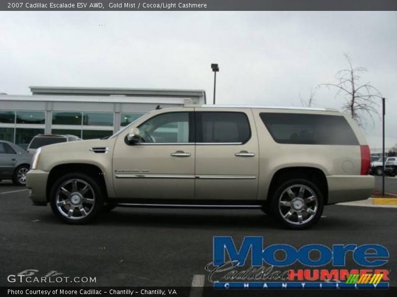 Gold Mist / Cocoa/Light Cashmere 2007 Cadillac Escalade ESV AWD