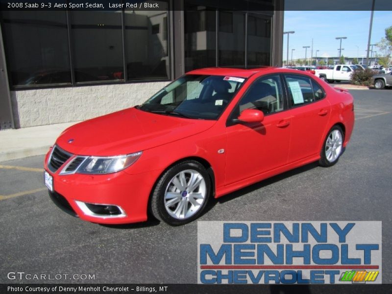 Laser Red / Black 2008 Saab 9-3 Aero Sport Sedan