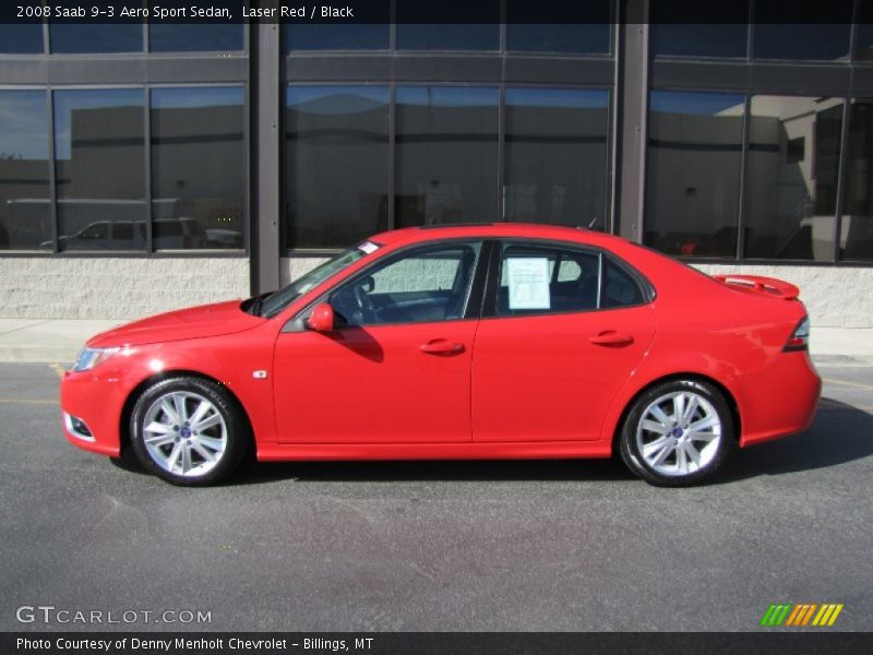 Laser Red / Black 2008 Saab 9-3 Aero Sport Sedan