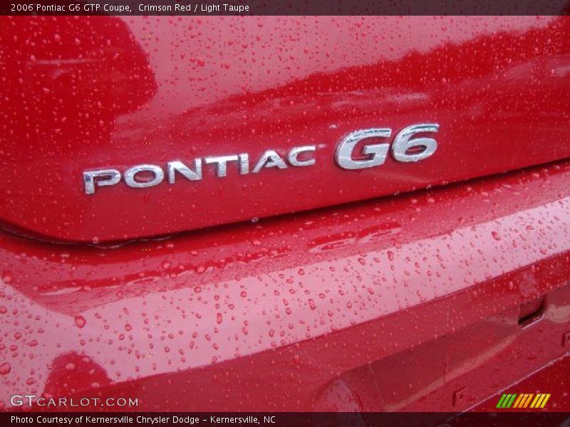 Crimson Red / Light Taupe 2006 Pontiac G6 GTP Coupe