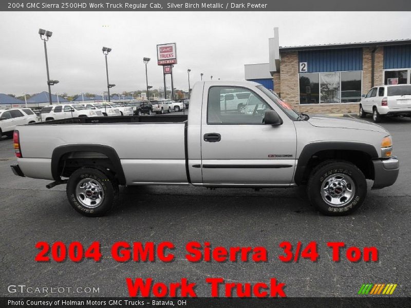 Silver Birch Metallic / Dark Pewter 2004 GMC Sierra 2500HD Work Truck Regular Cab
