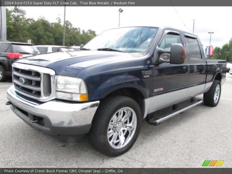 True Blue Metallic / Medium Flint 2004 Ford F250 Super Duty XLT Crew Cab