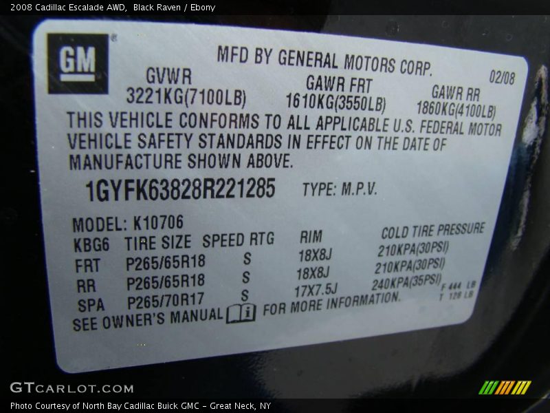 Black Raven / Ebony 2008 Cadillac Escalade AWD