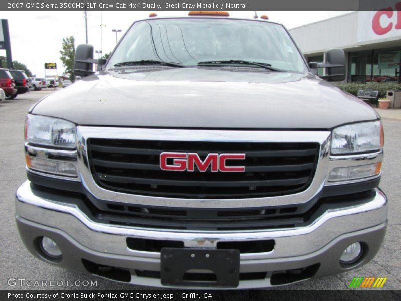 Steel Gray Metallic / Neutral 2007 GMC Sierra 3500HD SLT Crew Cab 4x4 Dually
