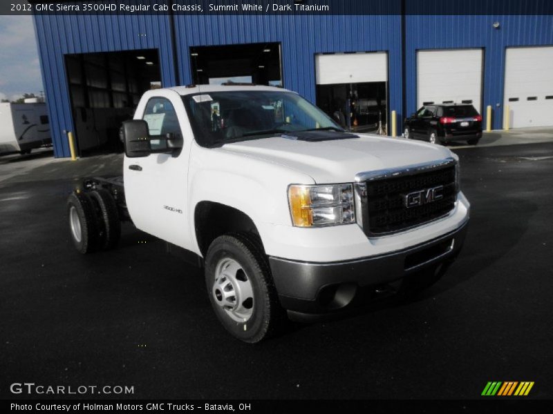 Summit White / Dark Titanium 2012 GMC Sierra 3500HD Regular Cab Chassis