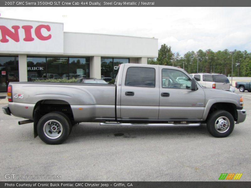 Steel Gray Metallic / Neutral 2007 GMC Sierra 3500HD SLT Crew Cab 4x4 Dually