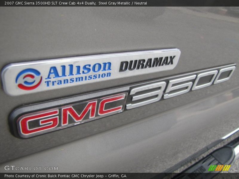 Steel Gray Metallic / Neutral 2007 GMC Sierra 3500HD SLT Crew Cab 4x4 Dually