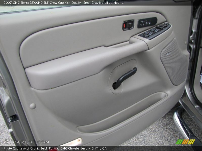 Steel Gray Metallic / Neutral 2007 GMC Sierra 3500HD SLT Crew Cab 4x4 Dually
