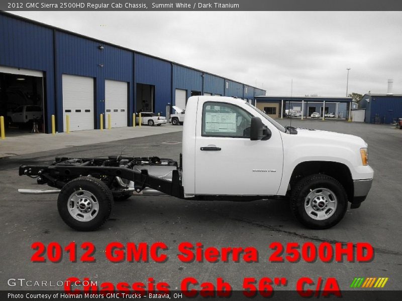 Summit White / Dark Titanium 2012 GMC Sierra 2500HD Regular Cab Chassis