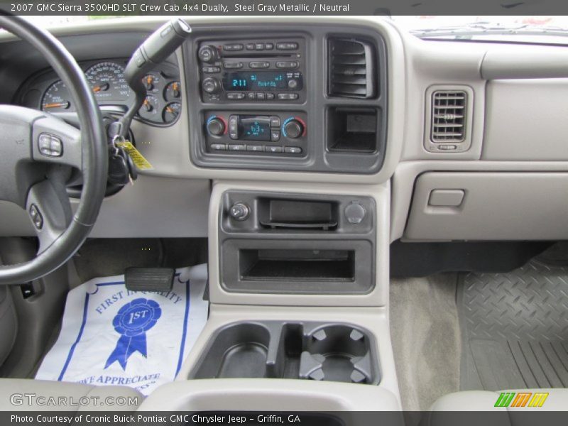 Steel Gray Metallic / Neutral 2007 GMC Sierra 3500HD SLT Crew Cab 4x4 Dually