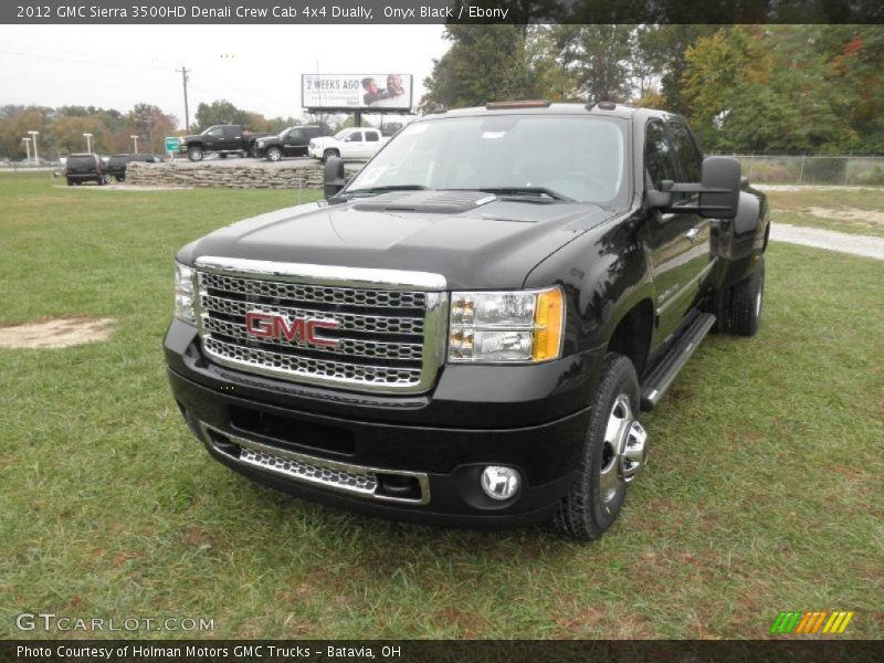 Onyx Black / Ebony 2012 GMC Sierra 3500HD Denali Crew Cab 4x4 Dually