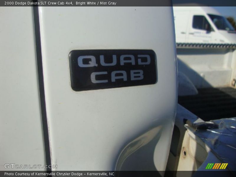 Bright White / Mist Gray 2000 Dodge Dakota SLT Crew Cab 4x4