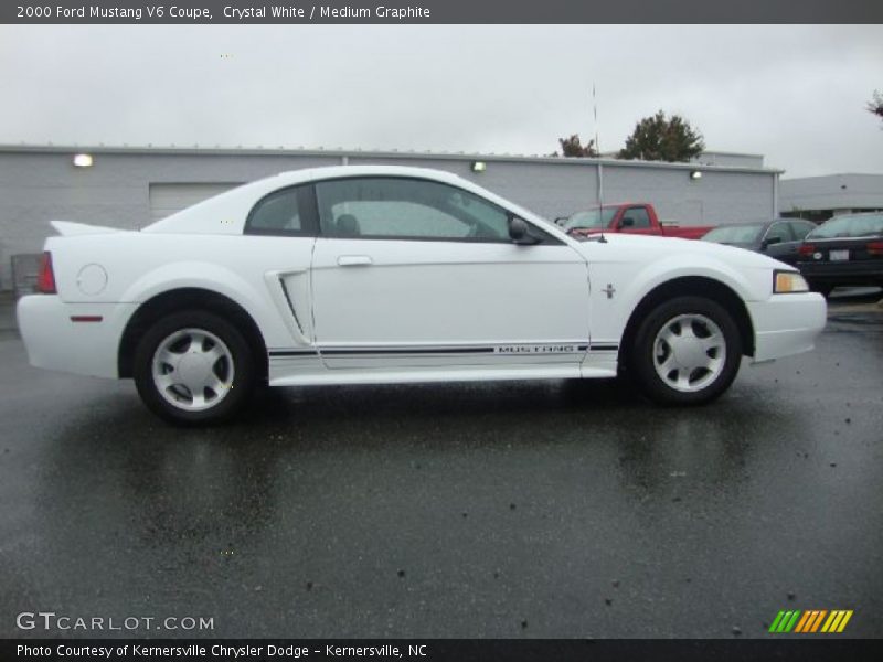 Crystal White / Medium Graphite 2000 Ford Mustang V6 Coupe