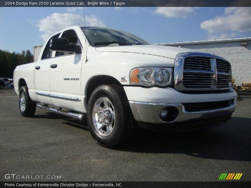 Bright White / Taupe 2004 Dodge Ram 2500 Laramie Quad Cab