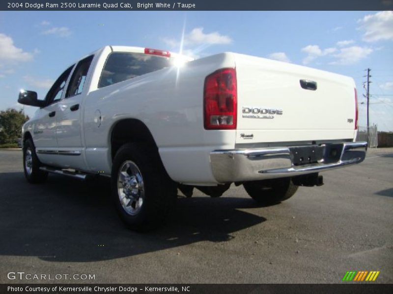 Bright White / Taupe 2004 Dodge Ram 2500 Laramie Quad Cab