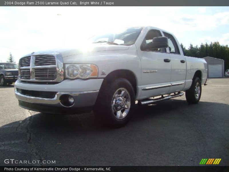 Bright White / Taupe 2004 Dodge Ram 2500 Laramie Quad Cab