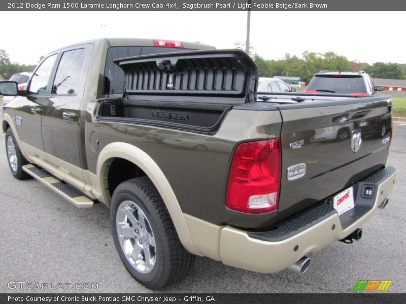 Sagebrush Pearl / Light Pebble Beige/Bark Brown 2012 Dodge Ram 1500 Laramie Longhorn Crew Cab 4x4