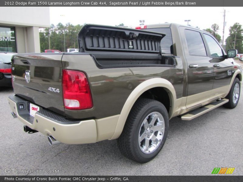 Sagebrush Pearl / Light Pebble Beige/Bark Brown 2012 Dodge Ram 1500 Laramie Longhorn Crew Cab 4x4