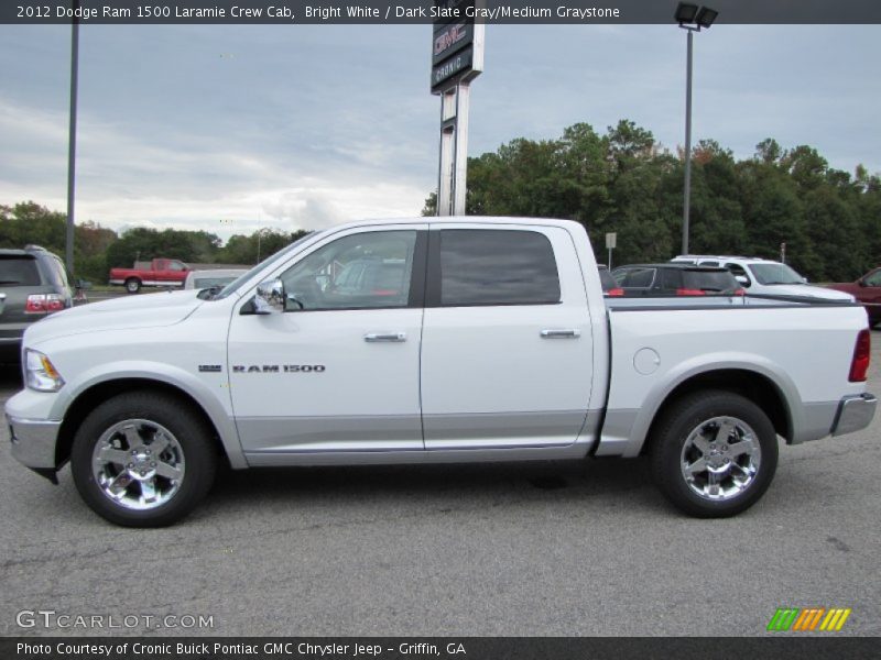 Bright White / Dark Slate Gray/Medium Graystone 2012 Dodge Ram 1500 Laramie Crew Cab
