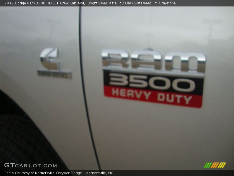 Bright Silver Metallic / Dark Slate/Medium Graystone 2012 Dodge Ram 3500 HD SLT Crew Cab 4x4