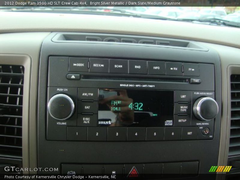 Bright Silver Metallic / Dark Slate/Medium Graystone 2012 Dodge Ram 3500 HD SLT Crew Cab 4x4