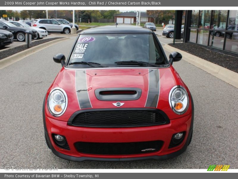 Chili Red / Checkered Carbon Black/Black 2009 Mini Cooper John Cooper Works Hardtop
