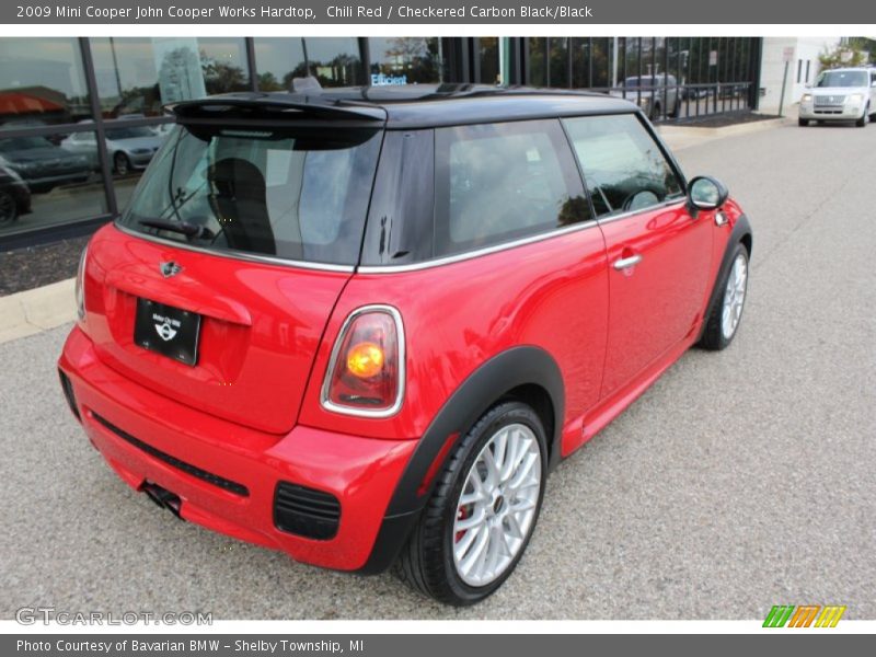 Chili Red / Checkered Carbon Black/Black 2009 Mini Cooper John Cooper Works Hardtop