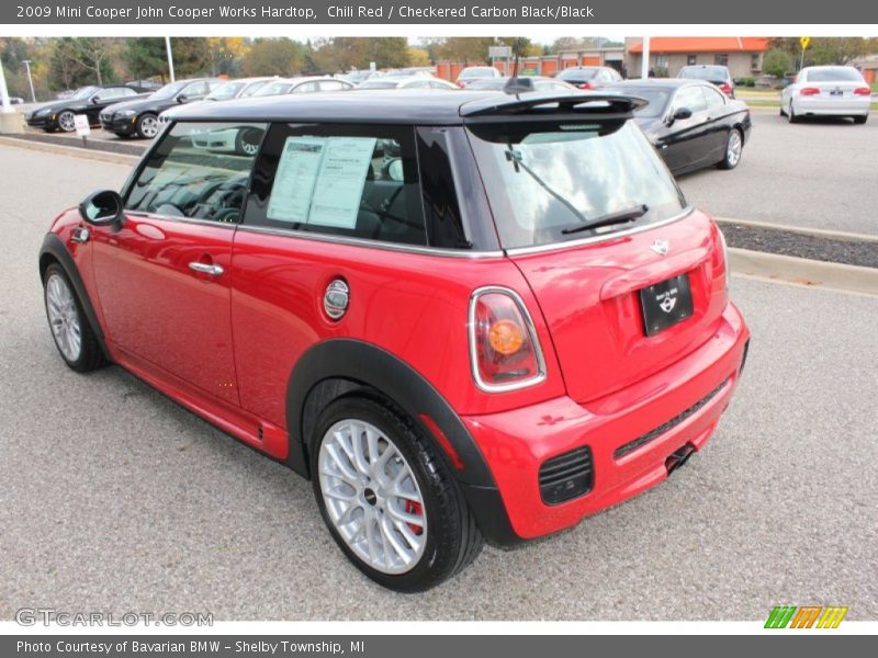 Chili Red / Checkered Carbon Black/Black 2009 Mini Cooper John Cooper Works Hardtop