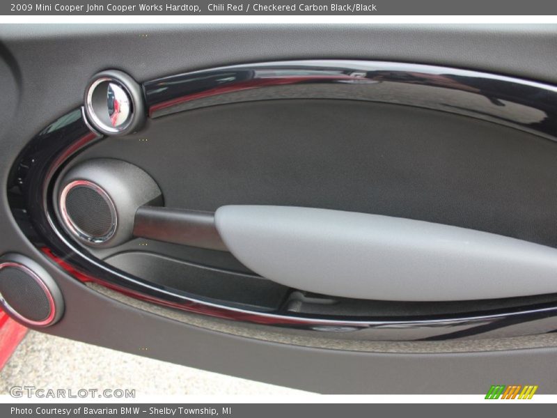 Chili Red / Checkered Carbon Black/Black 2009 Mini Cooper John Cooper Works Hardtop