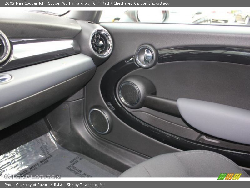 Chili Red / Checkered Carbon Black/Black 2009 Mini Cooper John Cooper Works Hardtop