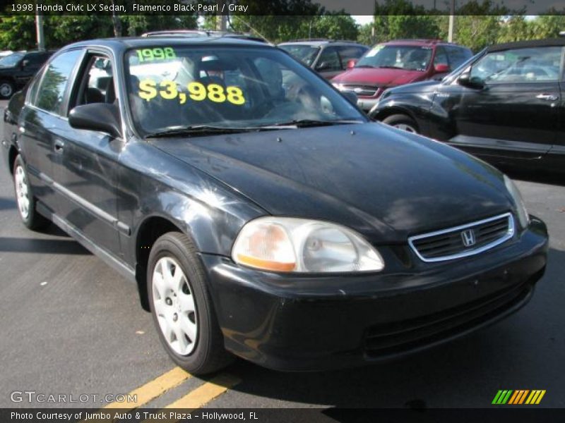 Flamenco Black Pearl / Gray 1998 Honda Civic LX Sedan