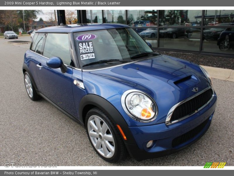 Lightning Blue Metallic / Black Leather 2009 Mini Cooper S Hardtop