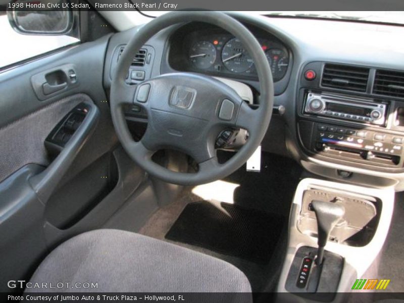Flamenco Black Pearl / Gray 1998 Honda Civic LX Sedan