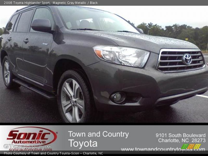 Magnetic Gray Metallic / Black 2008 Toyota Highlander Sport