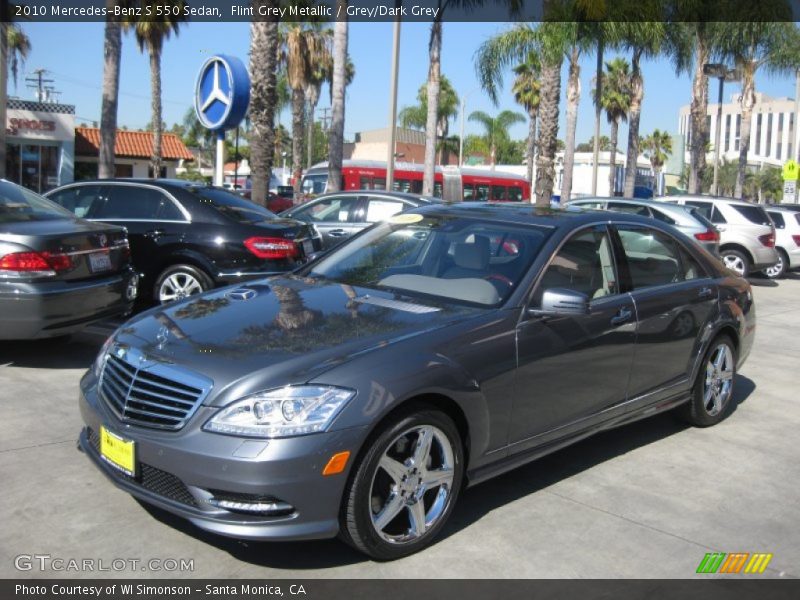 Flint Grey Metallic / Grey/Dark Grey 2010 Mercedes-Benz S 550 Sedan