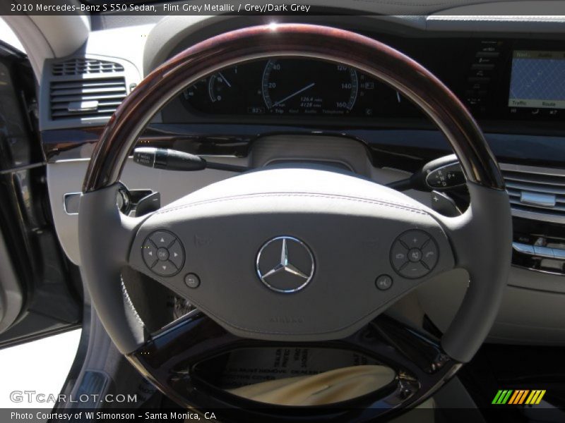 Flint Grey Metallic / Grey/Dark Grey 2010 Mercedes-Benz S 550 Sedan