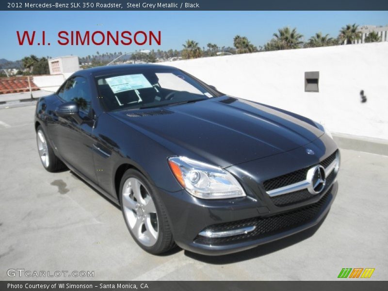 Steel Grey Metallic / Black 2012 Mercedes-Benz SLK 350 Roadster