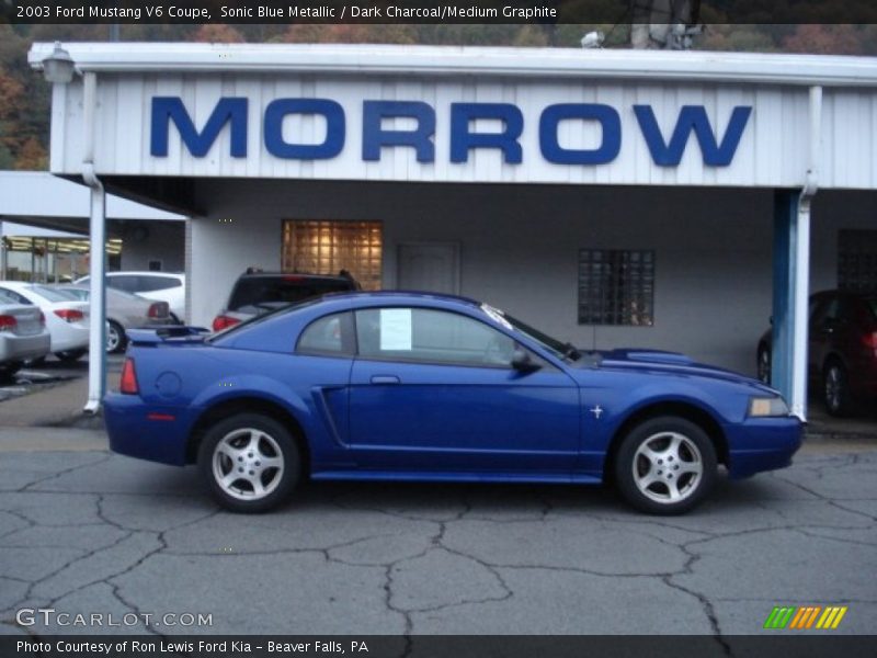 Sonic Blue Metallic / Dark Charcoal/Medium Graphite 2003 Ford Mustang V6 Coupe