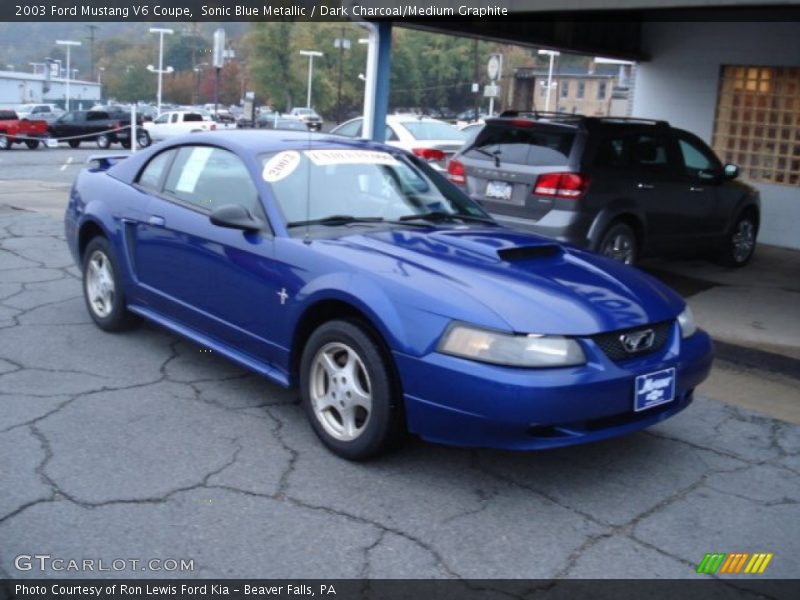Sonic Blue Metallic / Dark Charcoal/Medium Graphite 2003 Ford Mustang V6 Coupe
