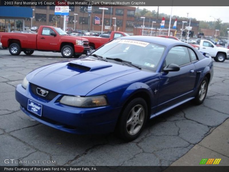 Sonic Blue Metallic / Dark Charcoal/Medium Graphite 2003 Ford Mustang V6 Coupe