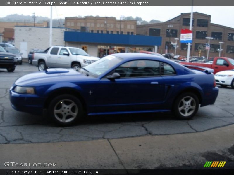 Sonic Blue Metallic / Dark Charcoal/Medium Graphite 2003 Ford Mustang V6 Coupe