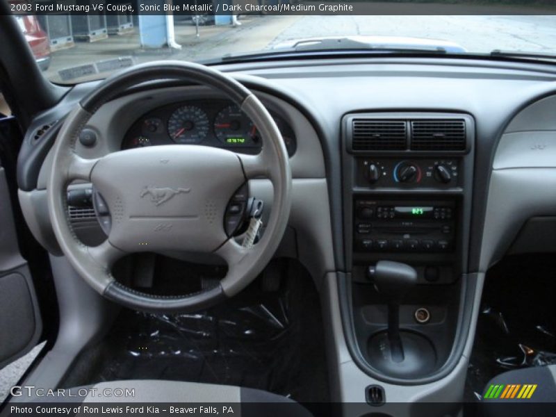 Sonic Blue Metallic / Dark Charcoal/Medium Graphite 2003 Ford Mustang V6 Coupe