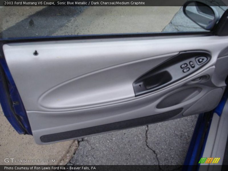 Sonic Blue Metallic / Dark Charcoal/Medium Graphite 2003 Ford Mustang V6 Coupe