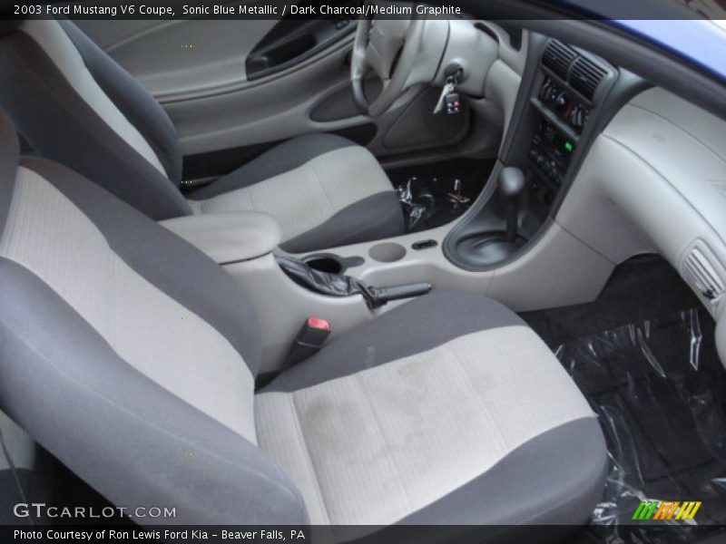 Sonic Blue Metallic / Dark Charcoal/Medium Graphite 2003 Ford Mustang V6 Coupe
