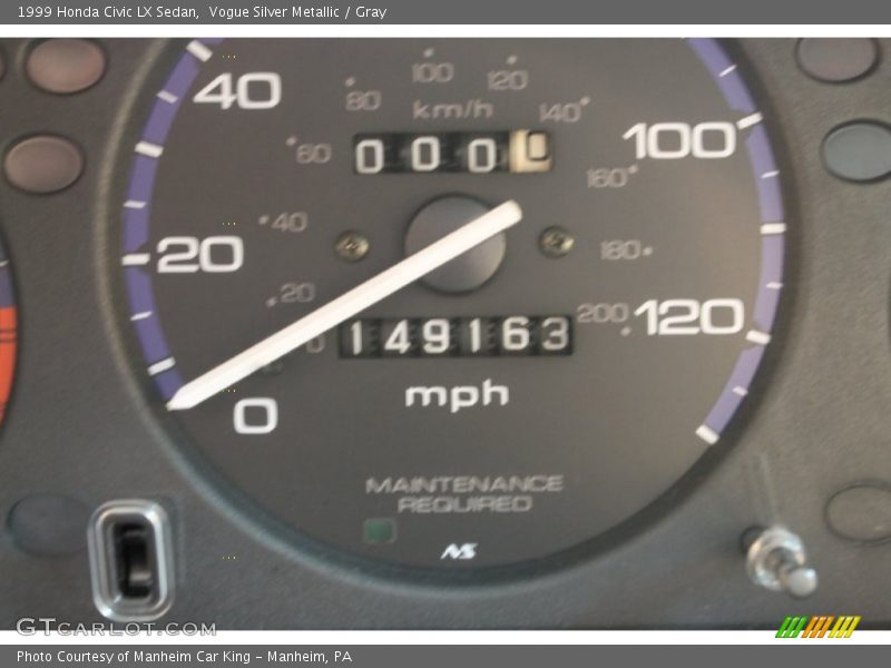 Vogue Silver Metallic / Gray 1999 Honda Civic LX Sedan