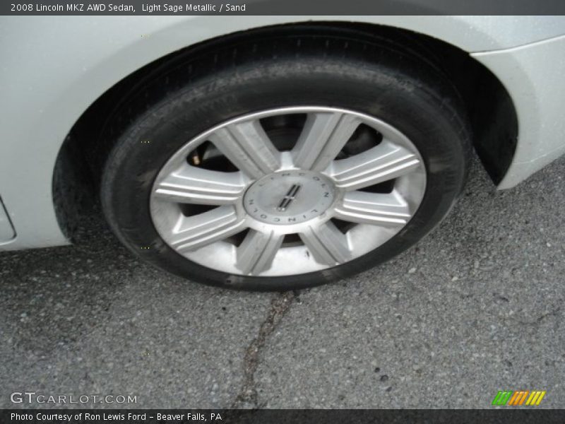 Light Sage Metallic / Sand 2008 Lincoln MKZ AWD Sedan