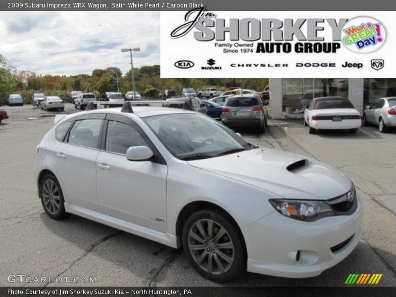 Satin White Pearl / Carbon Black 2009 Subaru Impreza WRX Wagon